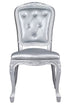 Chivari Silver Resin Royal Chair with Silver Vinyl Seat and Silver Vinyl Tufted Back Similar to Louis Pop Style - Argent CRRSST-ZG-T