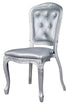 Chivari Silver Resin Royal Chair with Silver Vinyl Seat and Silver Vinyl Tufted Back Similar to Louis Pop Style - Argent CRRSST-ZG-T