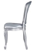 Chivari Silver Resin Royal Chair with Silver Vinyl Seat and Silver Vinyl Tufted Back Similar to Louis Pop Style - Argent CRRSST-ZG-T