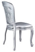 Chivari Silver Resin Royal Chair with Silver Vinyl Seat and Silver Vinyl Tufted Back Similar to Louis Pop Style - Argent CRRSST-ZG-T