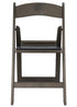 Chivari Black Metallic/Silver Onyx with Black Vinyl Cushion Resin Folding Chair CFRBM-AX-T