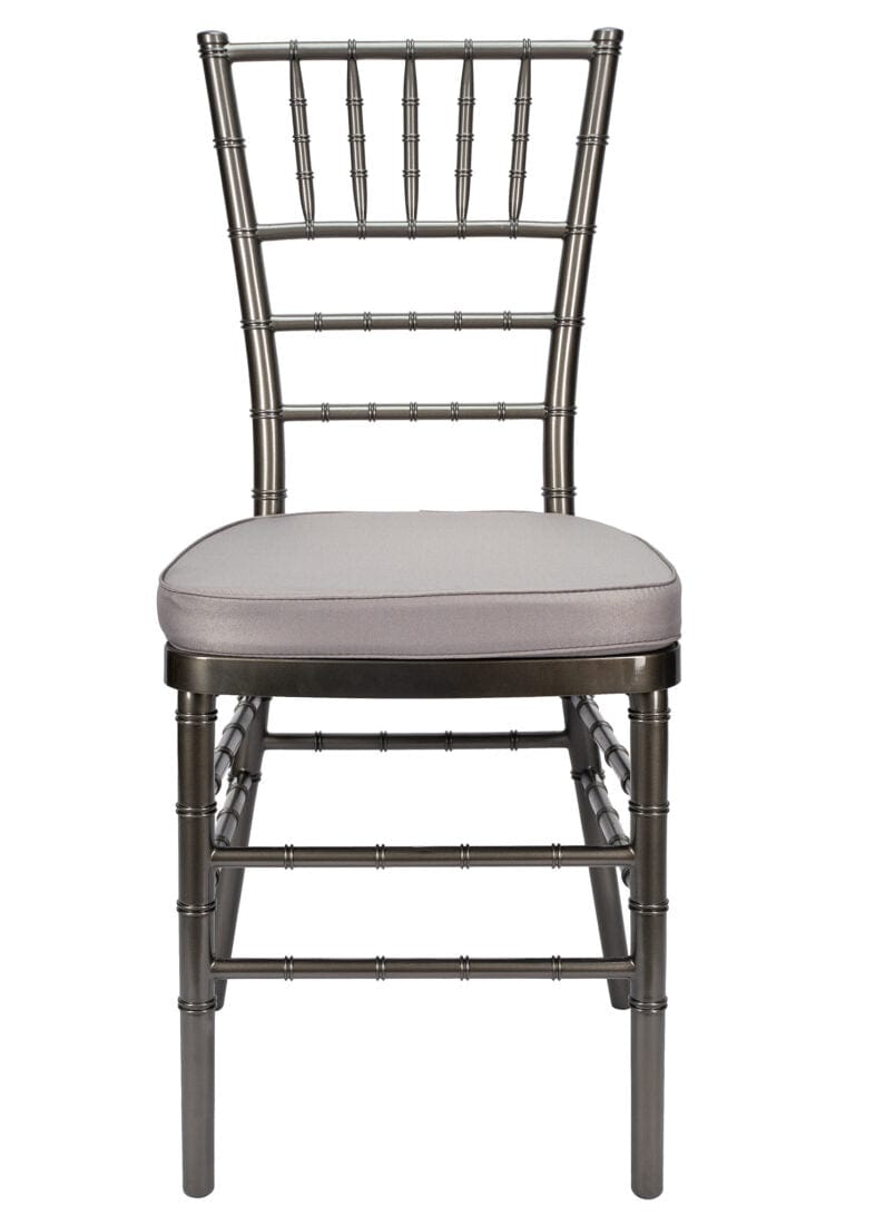 Chivari Metallic Silver Onyx Resin Steel Skeleton™ Chiavari Chair CCRMG-STEEL-AX-T