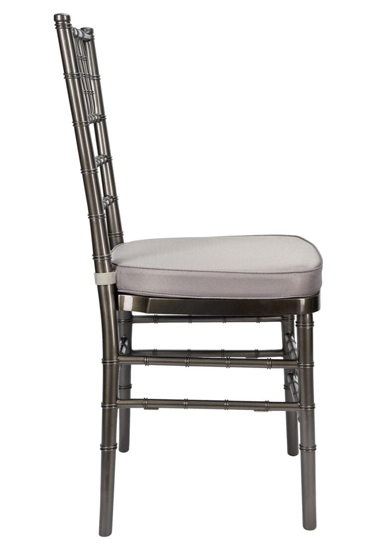Chivari Metallic Silver Onyx Resin Steel Skeleton™ Chiavari Chair CCRMG-STEEL-AX-T