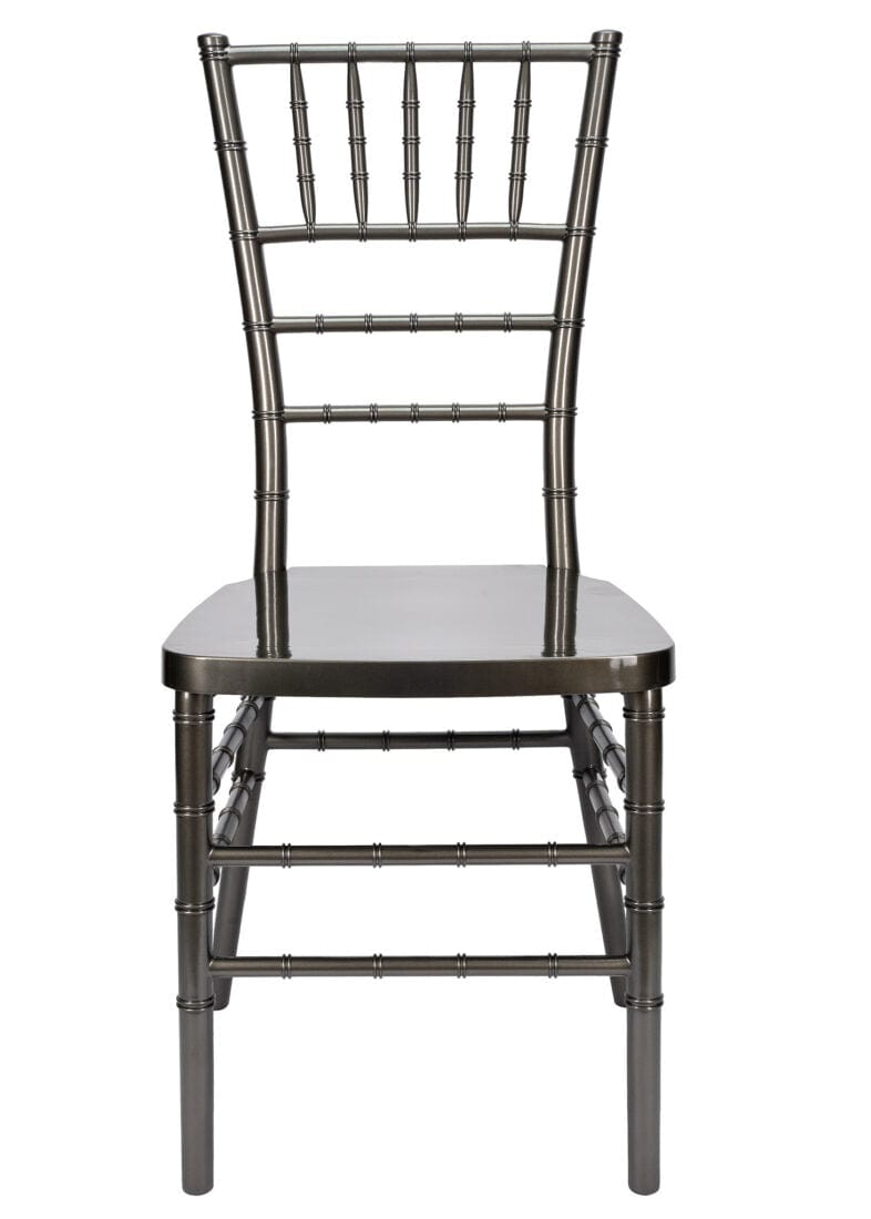 Chivari Metallic Silver Onyx Resin Steel Skeleton™ Chiavari Chair CCRMG-STEEL-AX-T