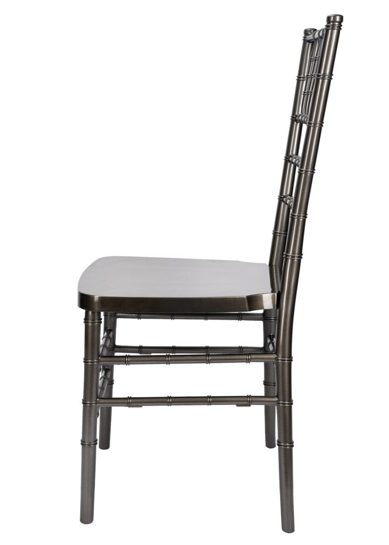 Chivari Metallic Silver Onyx Resin Steel Skeleton™ Chiavari Chair CCRMG-STEEL-AX-T