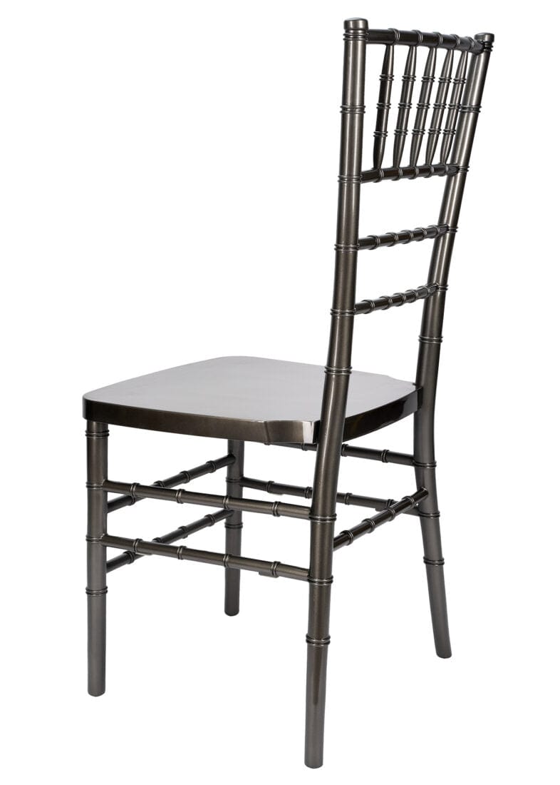 Chivari Metallic Silver Onyx Resin Steel Skeleton™ Chiavari Chair CCRMG-STEEL-AX-T
