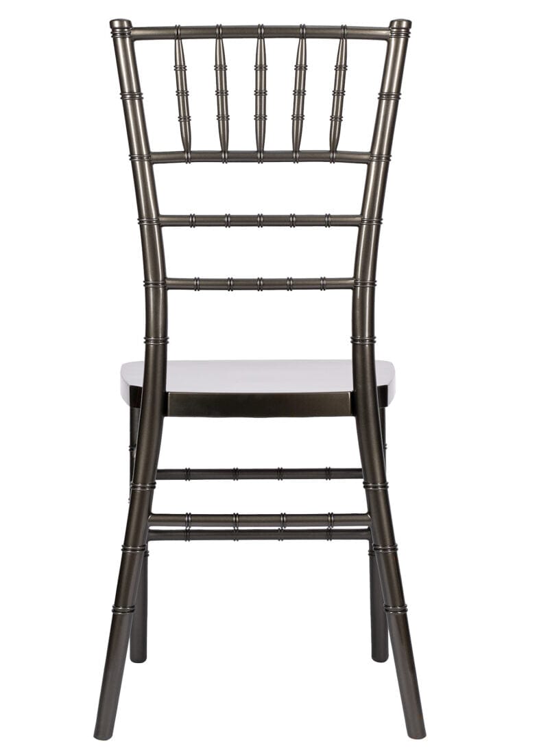 Chivari Metallic Silver Onyx Resin Steel Skeleton™ Chiavari Chair CCRMG-STEEL-AX-T