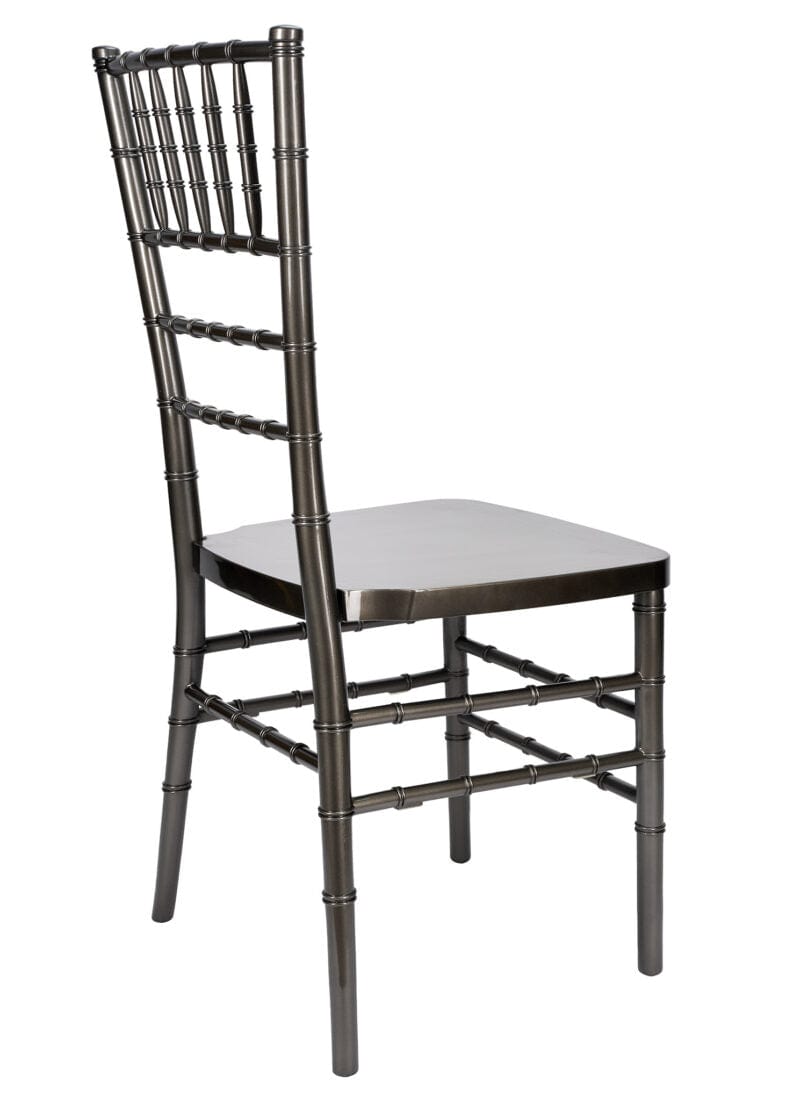 Chivari Metallic Silver Onyx Resin Steel Skeleton™ Chiavari Chair CCRMG-STEEL-AX-T