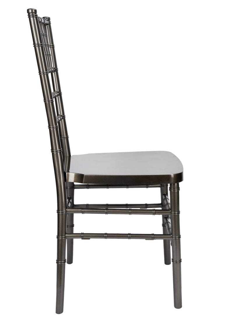 Chivari Metallic Silver Onyx Resin Steel Skeleton™ Chiavari Chair CCRMG-STEEL-AX-T