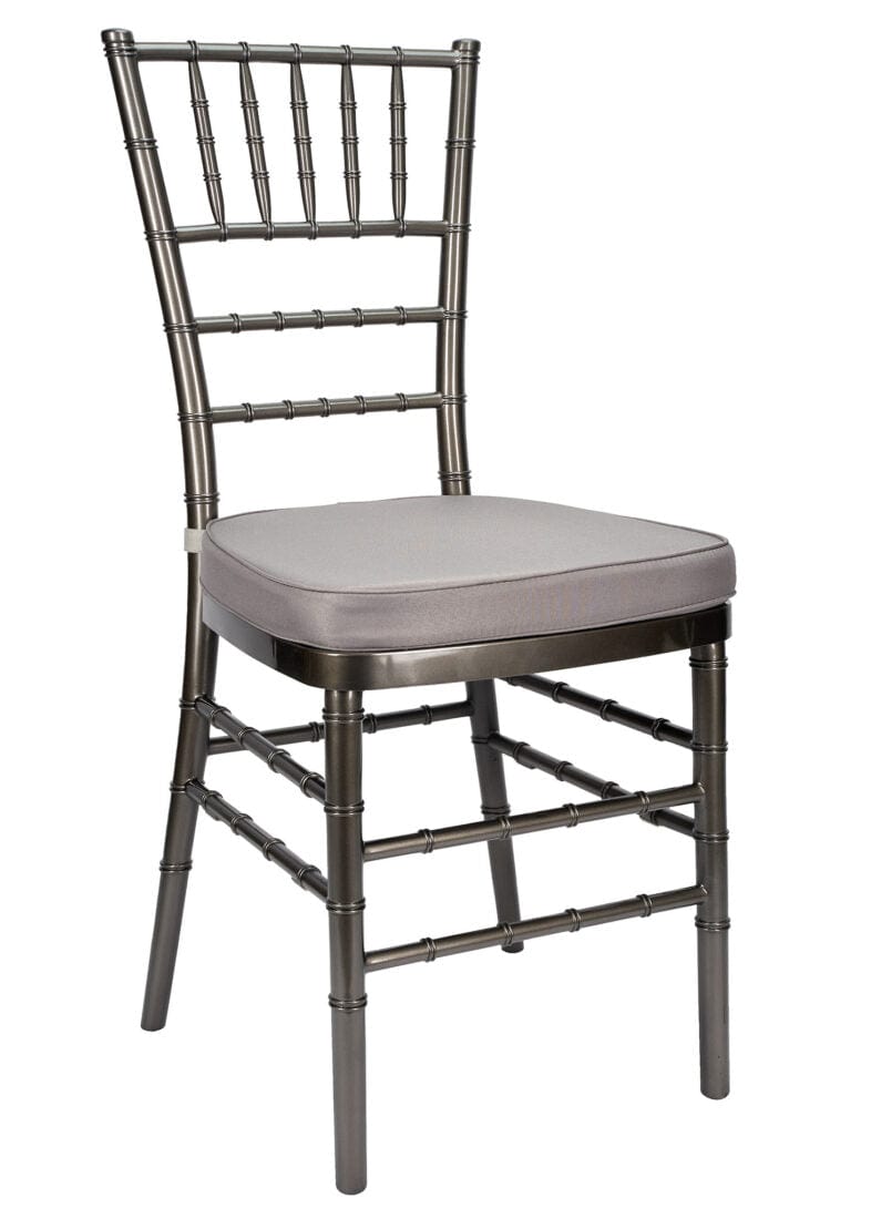 Chivari Metallic Silver Onyx Resin Steel Skeleton™ Chiavari Chair CCRMG-STEEL-AX-T