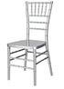 Chivari Silver Resin Steel Skeleton™ Chiavari Chair- 4 Pack - Some Assembly Required CCRS-U4-STEEL-AX-T-4