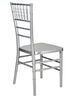 Chivari Silver Resin Steel Skeleton™ Chiavari Chair- 4 Pack - Some Assembly Required CCRS-U4-STEEL-AX-T-4