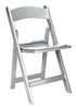 Chivari Silver with Silver Vinyl Cushion Resin Folding Chair by Chivari CFRS-AX-T