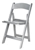 Chivari Silver with Silver Vinyl Cushion Resin Folding Chair by Chivari CFRS-AX-T
