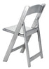 Chivari Silver with Silver Vinyl Cushion Resin Folding Chair by Chivari CFRS-AX-T