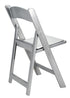 Chivari Silver with Silver Vinyl Cushion Resin Folding Chair by Chivari CFRS-AX-T