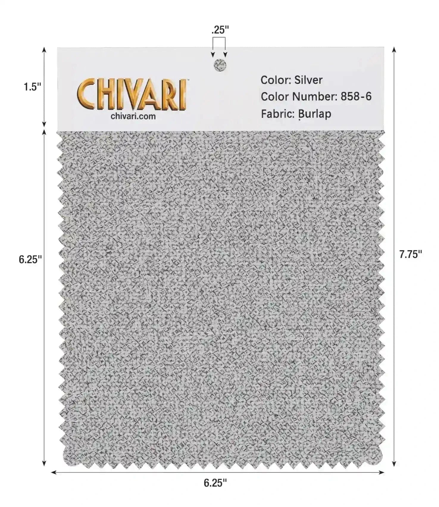 Chivari World’s Best Cushion Fabric Swatch – Silver SW-B-SR-A