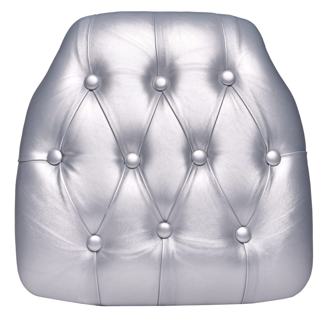 Chivari Silver 1.75" Thick Vinyl Tufted Panel Chiavari Chair Cushion CUSHPANVINTUFTSLV-AX-T