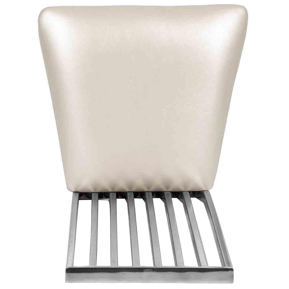 Chivari Kids Silver Frame High Back Stainless Steel Chair with White Vinyl Cushion CHBSSS-KID-AX-T
