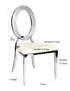 Chivari Silver Stainless Steel O Chair, Silver Frame with White Vinyl Seat COSSS-AX-T
