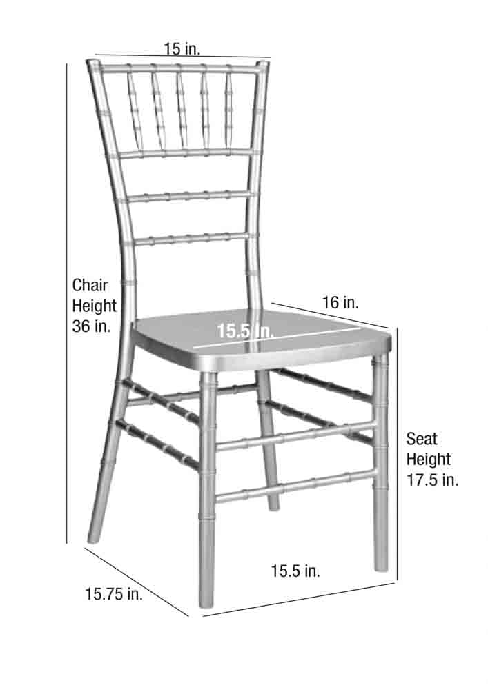 Chivari Silver Resin Steel Skeleton™ Chiavari Chair- 2 Pack - Some Assembly Required CCRS-U2-STEEL-AX-T-2