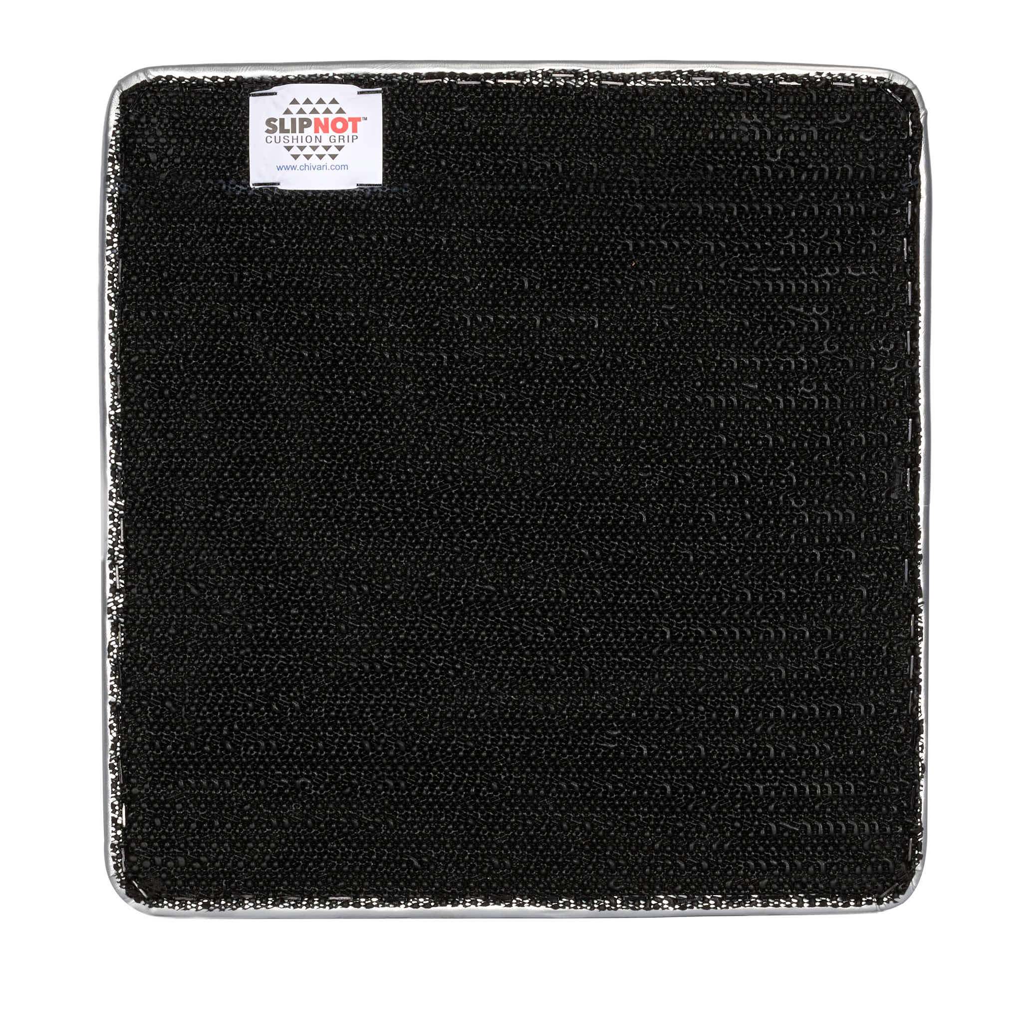 Chivari Silver 1.75" Vinyl Panel Cushion with SlipNot™ Technology for Clear Folding Chair CUSHPANVIN-FLD-SLV-AX