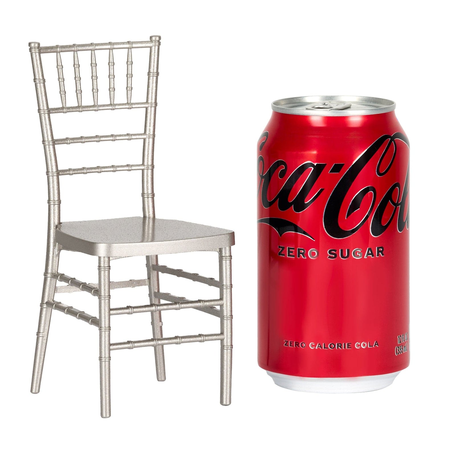 Chivari Sparkling Silver Champagne Mini Chiavari Chair 1:6 Scale Model CCRSCS-TY-AX
