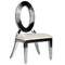 Chivari Kids Silver Frame Stainless Steel O Chair with White Vinyl Cushion COSSS-KID-AX-T