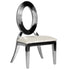 Chivari Kids Silver Frame Stainless Steel O Chair with White Vinyl Cushion COSSS-KID-AX-T