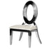 Chivari Kids Silver Frame Stainless Steel O Chair with White Vinyl Cushion COSSS-KID-AX-T