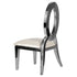 Chivari Kids Silver Frame Stainless Steel O Chair with White Vinyl Cushion COSSS-KID-AX-T