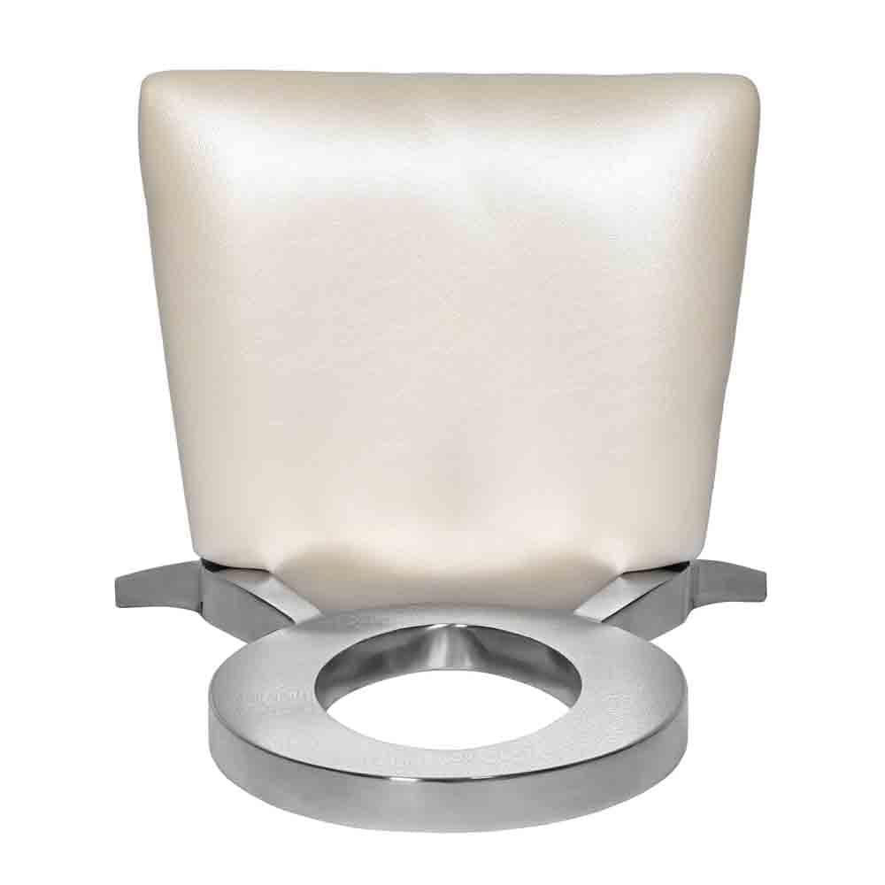 Chivari Kids Silver Frame Stainless Steel O Chair with White Vinyl Cushion COSSS-KID-AX-T