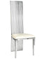 Chivari Silver Stainless Steel High Back Chair, Silver Frame, White Vinyl Seat CHBSSS-AX-T