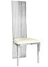 Chivari Silver Stainless Steel High Back Chair, Silver Frame, White Vinyl Seat CHBSSS-AX-T