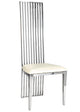 Chivari Silver Stainless Steel High Back Chair, Silver Frame, White Vinyl Seat CHBSSS-AX-T