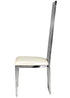 Chivari Silver Stainless Steel High Back Chair, Silver Frame, White Vinyl Seat CHBSSS-AX-T
