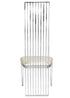 Chivari Silver Stainless Steel High Back Chair, Silver Frame, White Vinyl Seat CHBSSS-AX-T