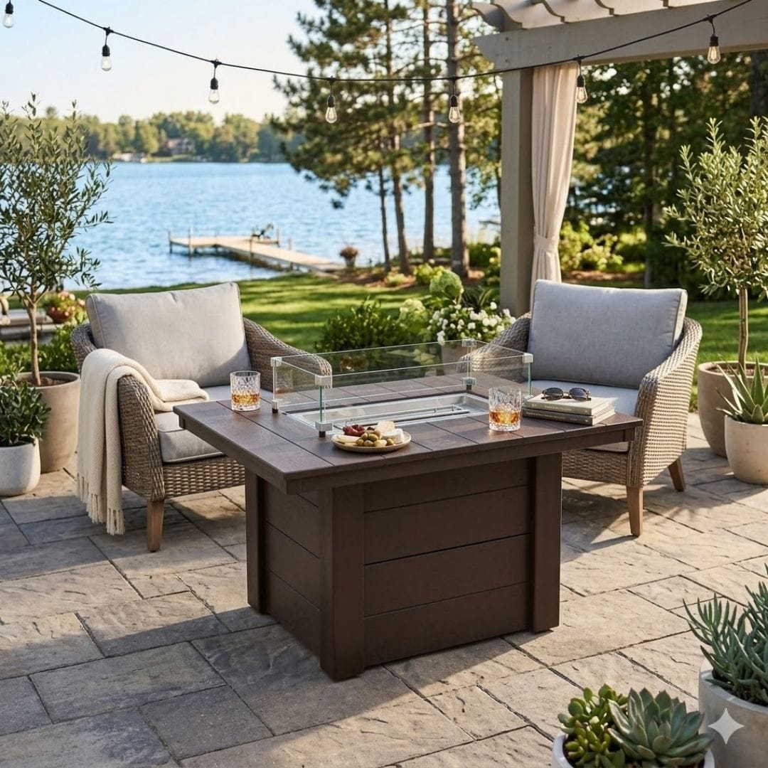 Solstice 24" Rectangle Brown Solstice Preston Fire Table SLT-FP24-3444C-BR