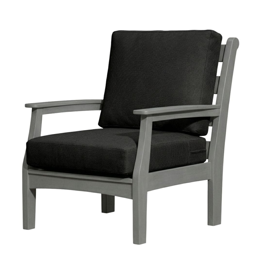 Solstice Light Gray Solstice Mayfield Outdoor Chair with Canvas Black Cushions SLT-MAY-1S-LG-CB