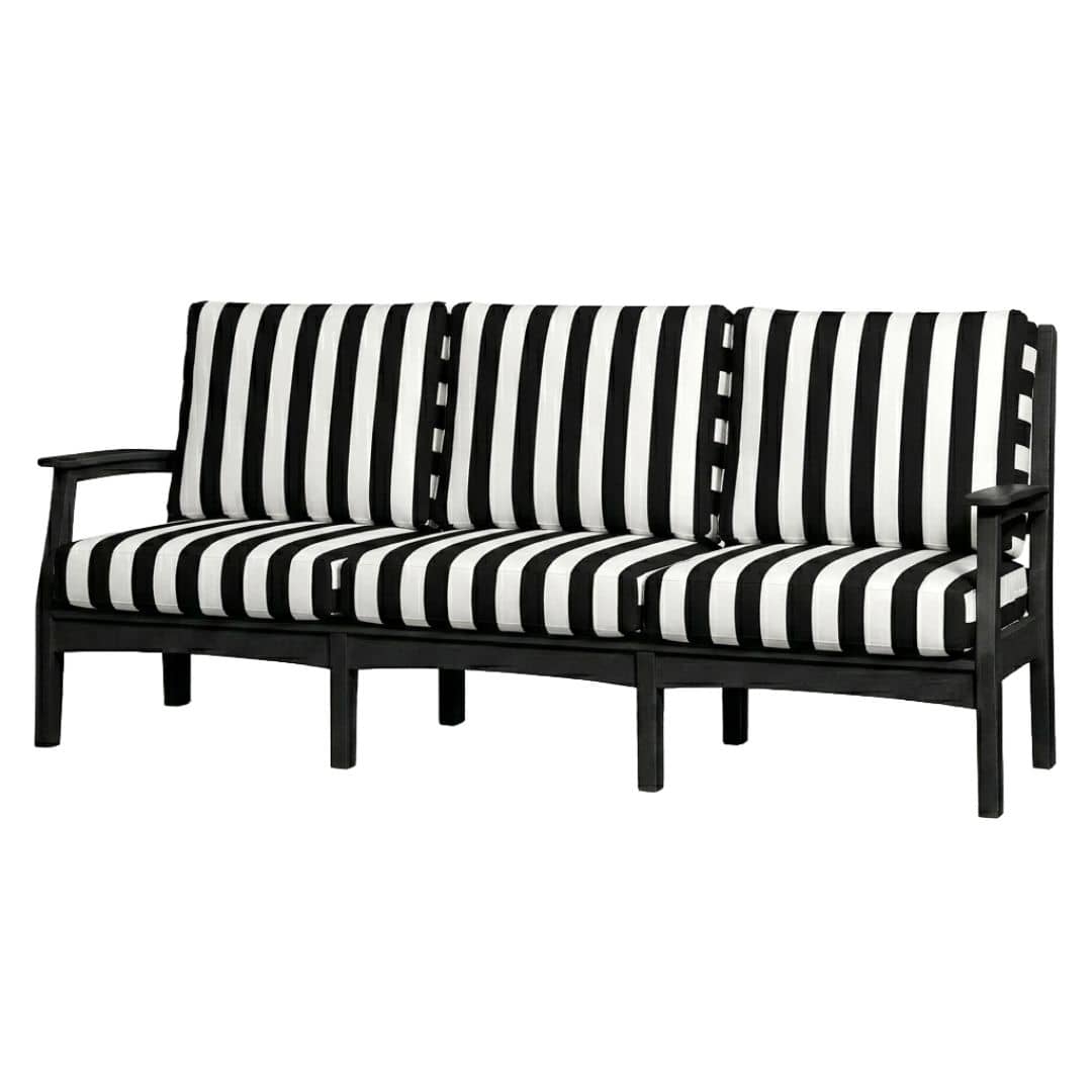 Solstice Black Solstice Mayfield Outdoor Sofa with Cabana Classica Cushions SLT-MAY-3S-BK-CC
