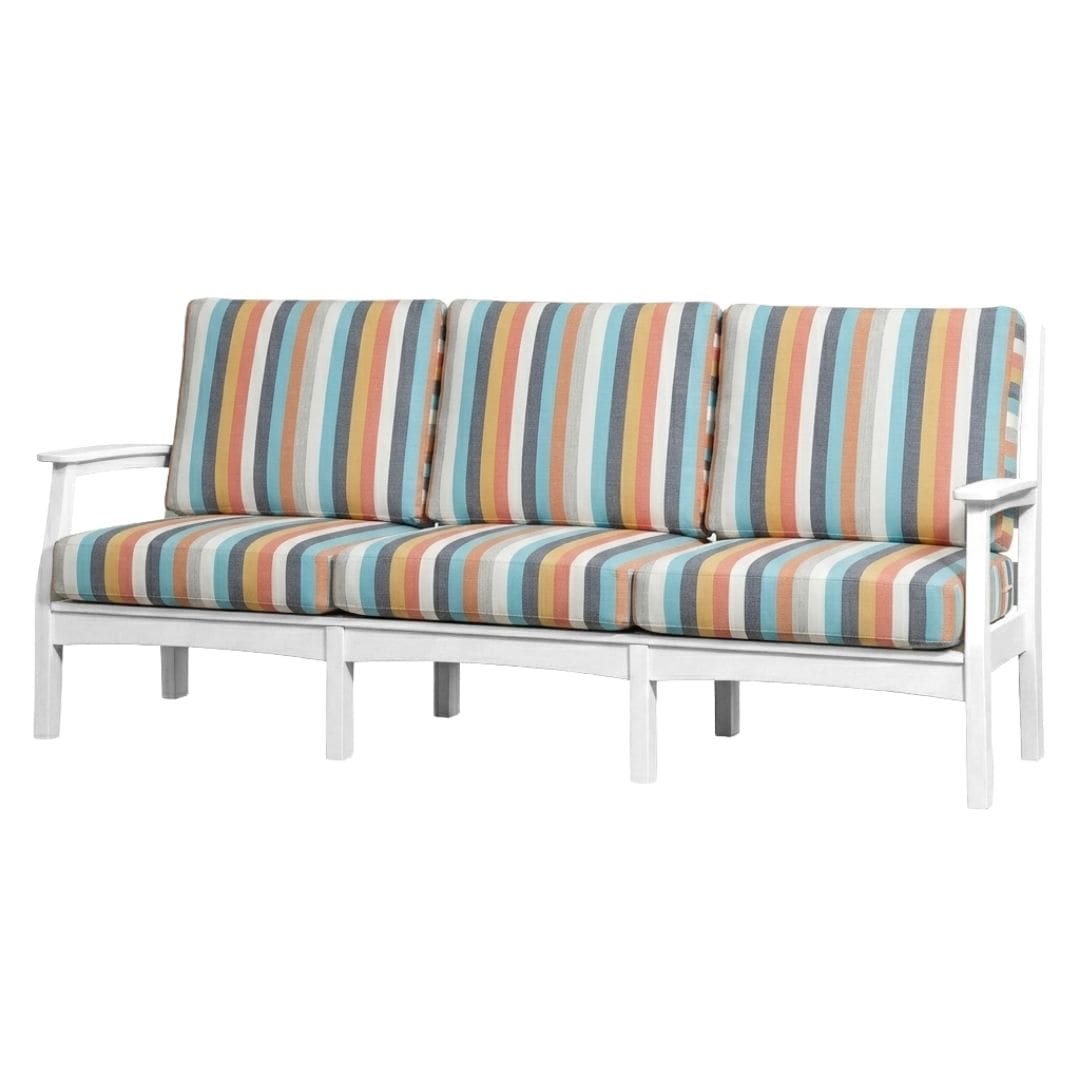 Solstice White Solstice Mayfield Outdoor Sofa with Surround Sunrise Cushions SLT-MAY-3S-WH-SS