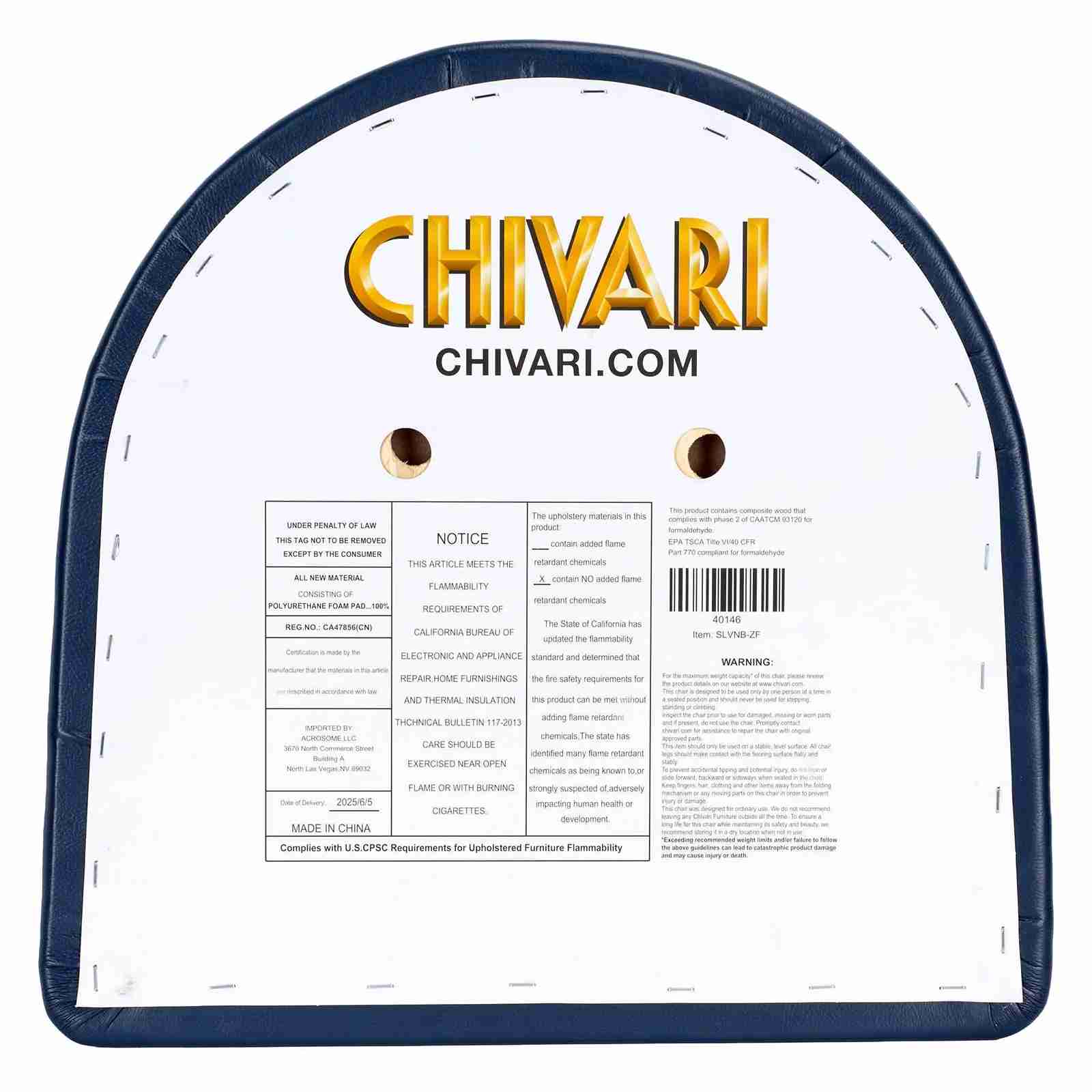Chivari Replacement Navy Blue Vinyl Chair Seat for Metal Restaurant Ladder Back Chairs SLVNB-ZF