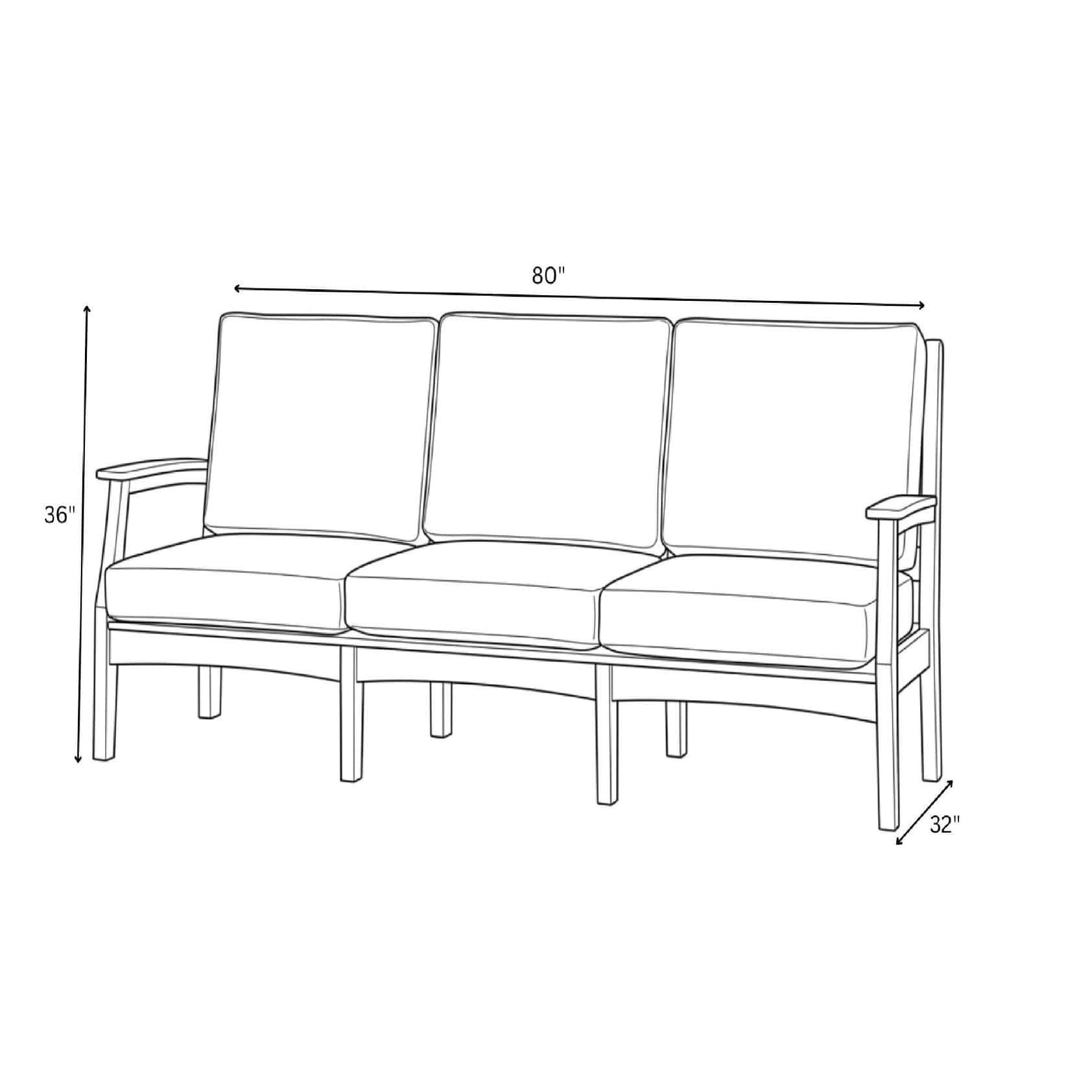 Solstice Black Solstice Mayfield Outdoor Sofa with Cabana Classica Cushions SLT-MAY-3S-BK-CC