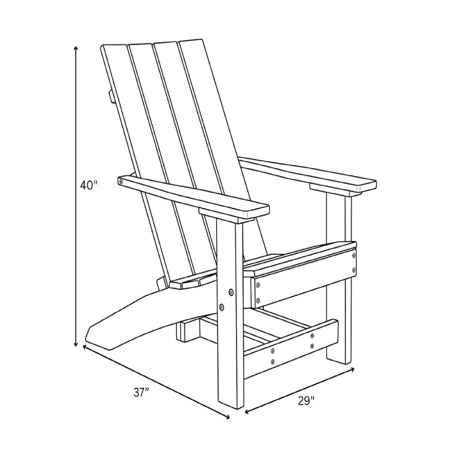 Solstice Black Solstice Montrose Adirondack Chair SLT-0202ADR-BK