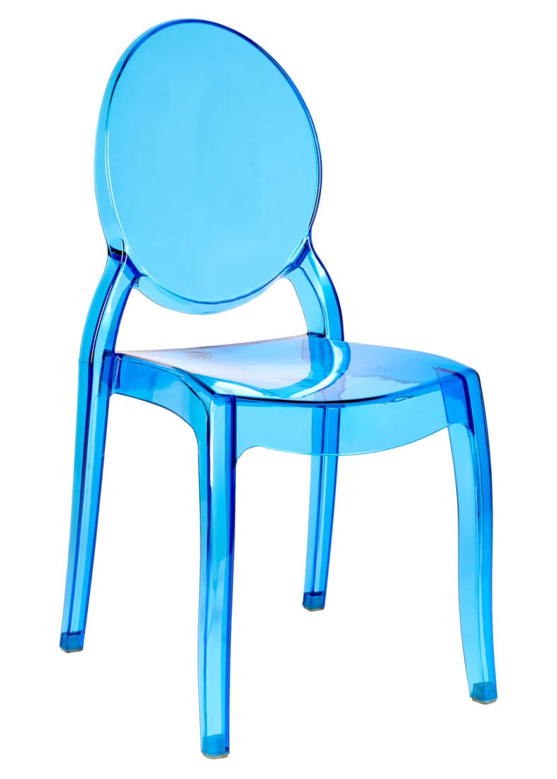 Blue Clear Resin Oval Back Sophia Ghost Chair