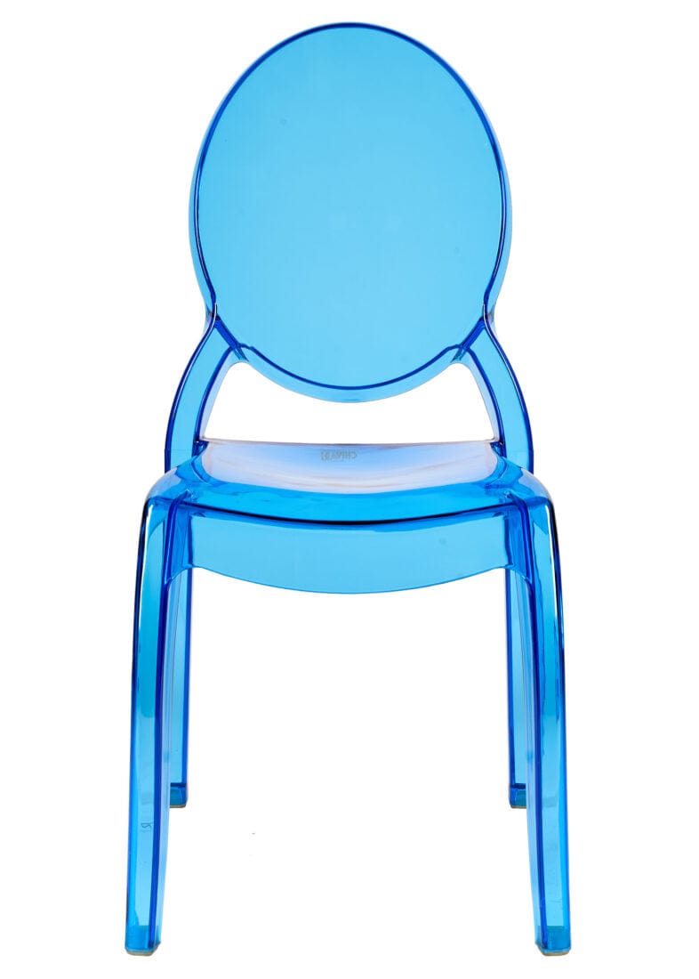 Blue Clear Resin Oval Back Sophia Ghost Chair