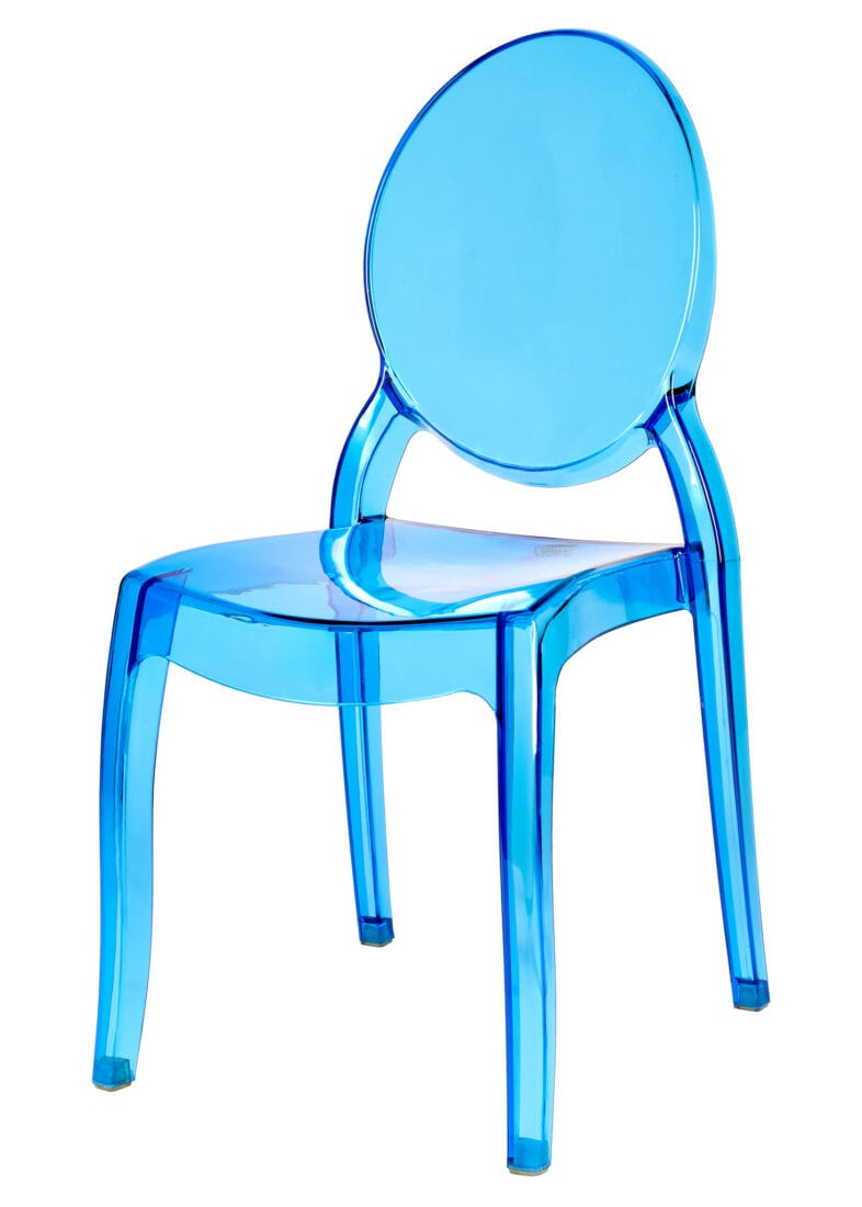 Chivari Blue Clear Resin Oval Back Sophia Ghost Chair CGSRBLU-ZG-T