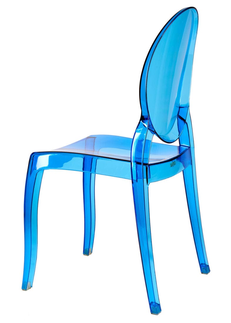 Chivari Blue Clear Resin Oval Back Sophia Ghost Chair CGSRBLU-ZG-T