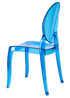Chivari Blue Clear Resin Oval Back Sophia Ghost Chair CGSRBLU-ZG-T