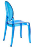 Chivari Blue Clear Resin Oval Back Sophia Ghost Chair CGSRBLU-ZG-T